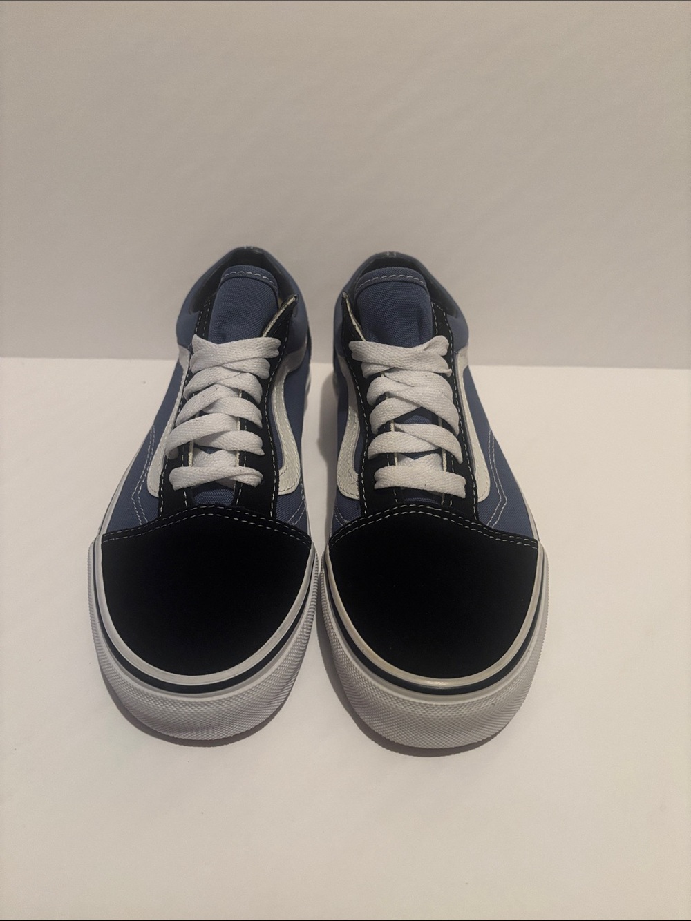 Vans Low-Top Skate Sneakers in Blue and Black